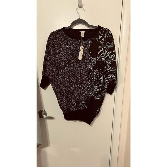 ALBERTO MAKALI ART TO WEAR BLACK WHITE BLOUSE SZ S NEW - Picture 3 of 14
